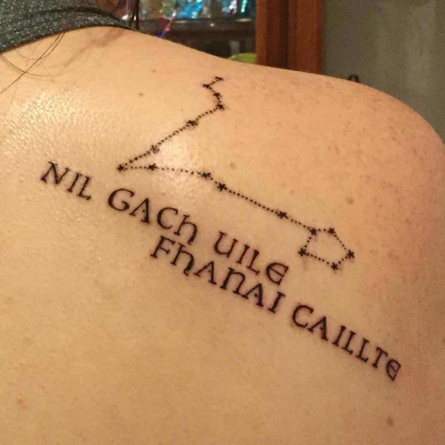 Gaelic Horoscope Shoulder Tattoo