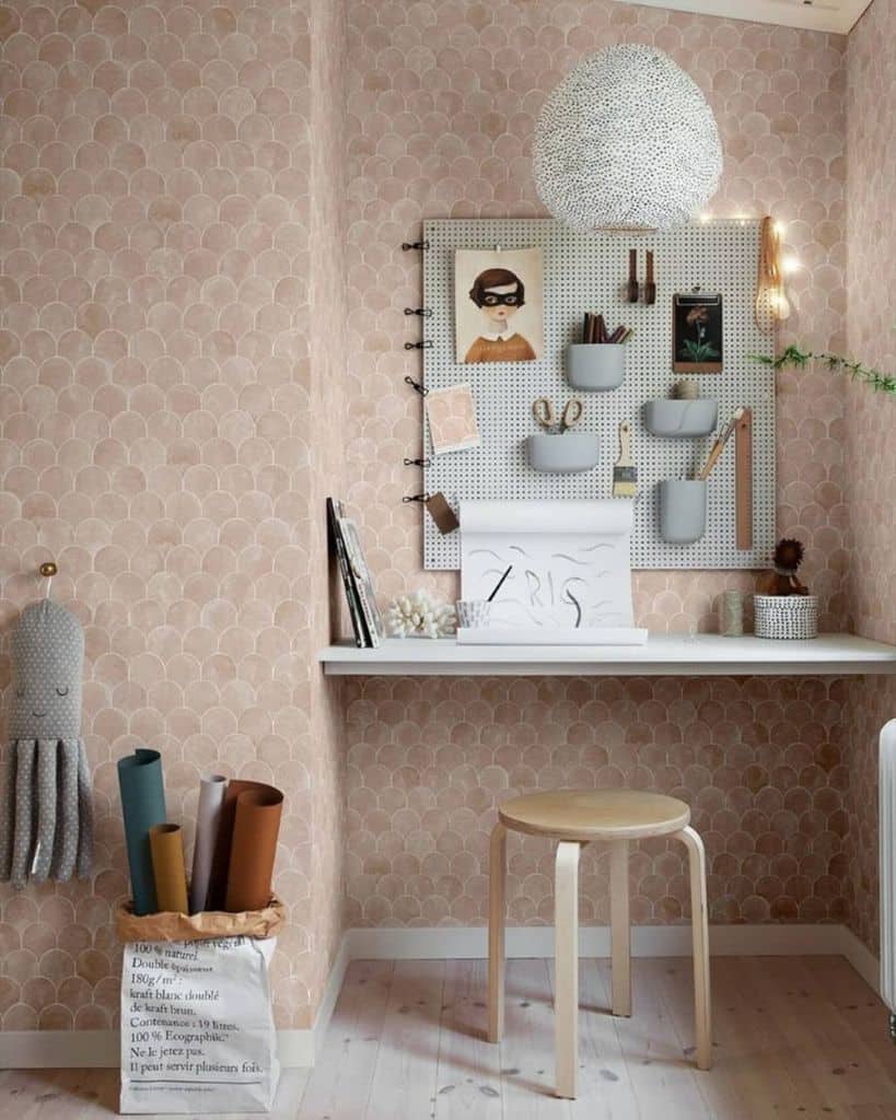 recessed desk office setup