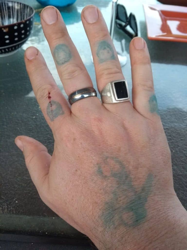 Inkbox 2 hours after removing stencils