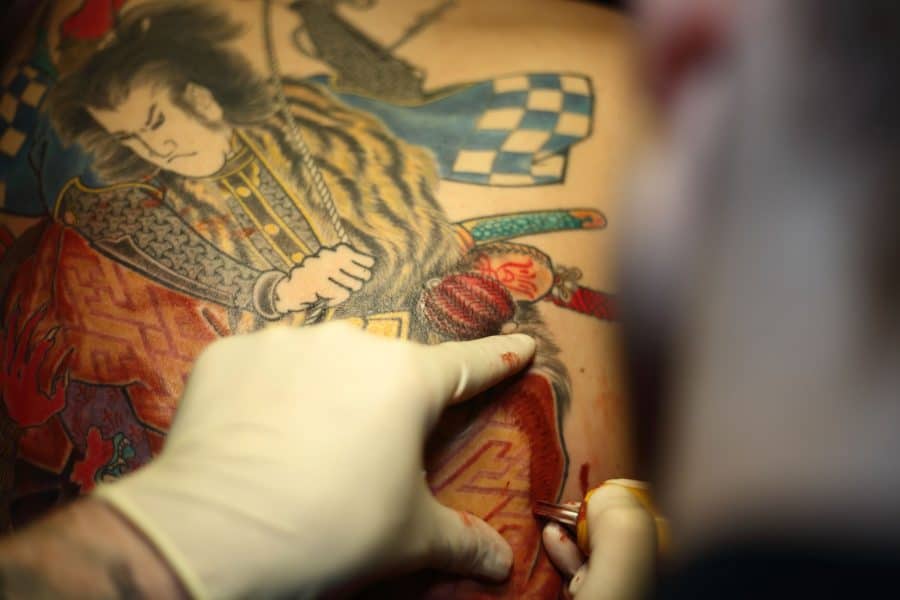 Irezumi Tattoo Application On Sunjects Back