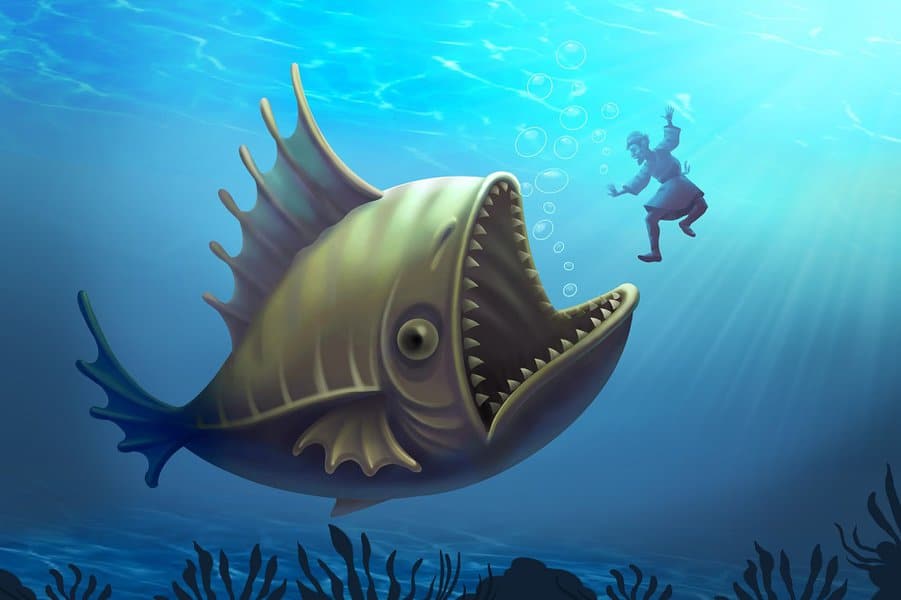 Jonah and the big fish bible story