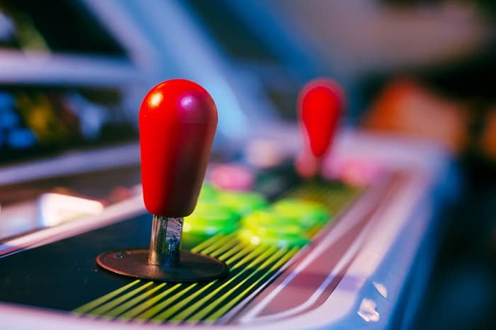 Joystick In Retro Arcade