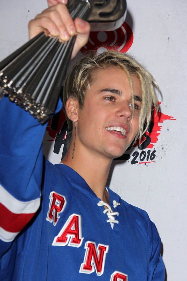 Justin Bieber with nose pierced