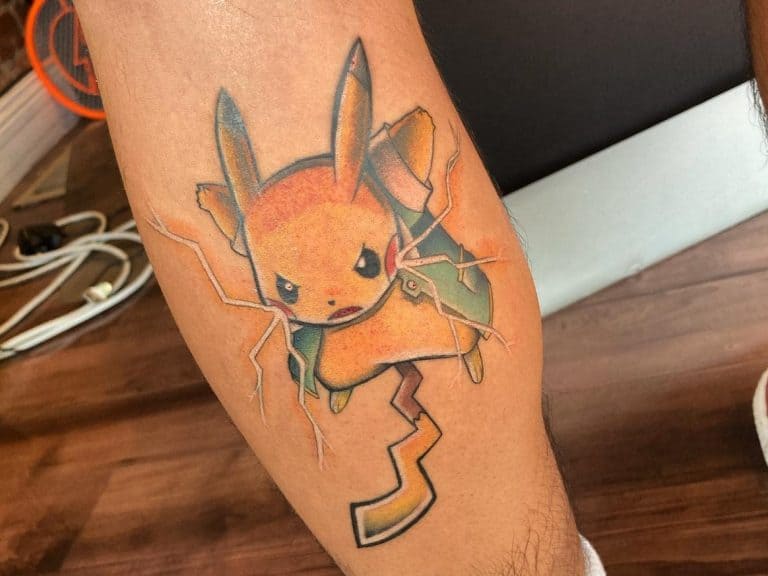 Leg Pikachu Tattoo