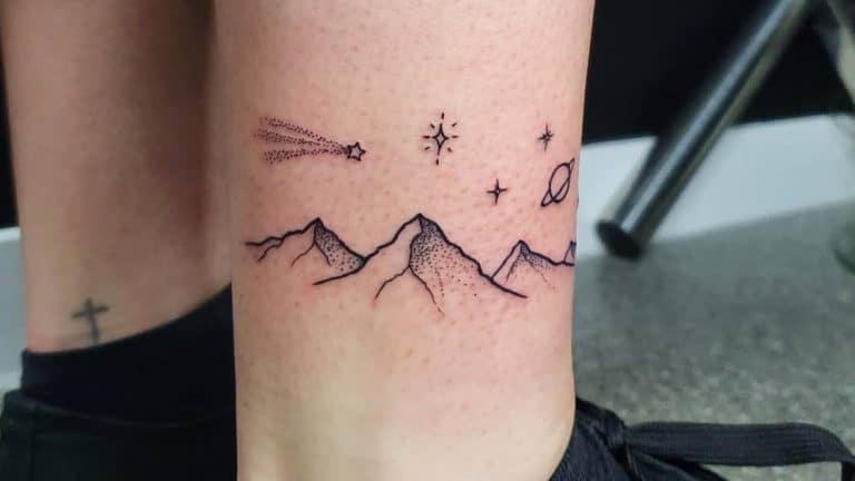Leg Shooting Star Tattoo