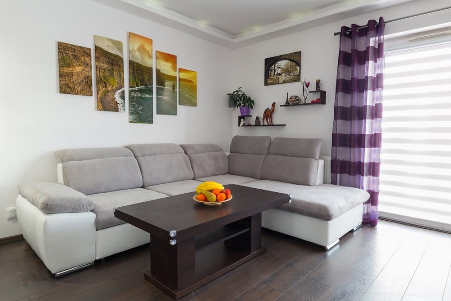 Living Room With Photo Canvas On Wall