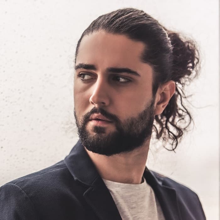 Man Long Hair Ponytail 2