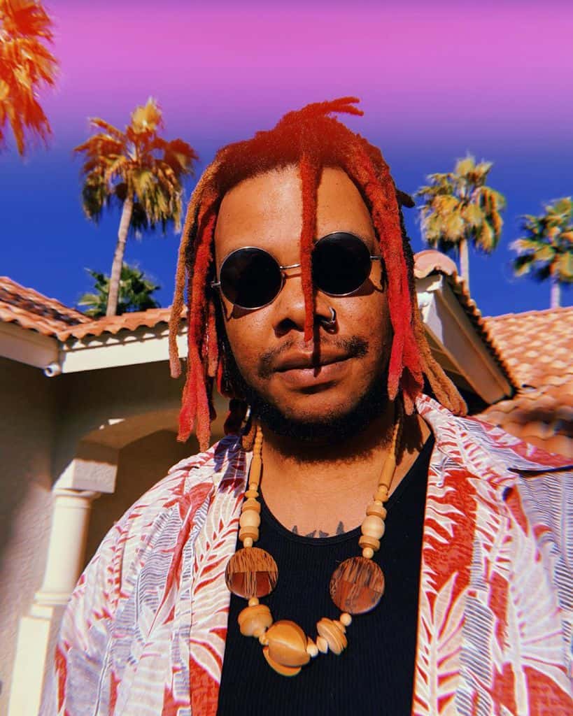 Man With Dreadlocks Shaded In Bold Colors