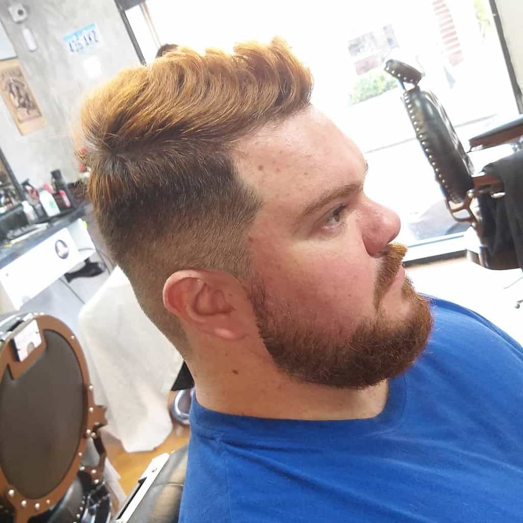 Man with red hair and blond highlights-barber.victor013