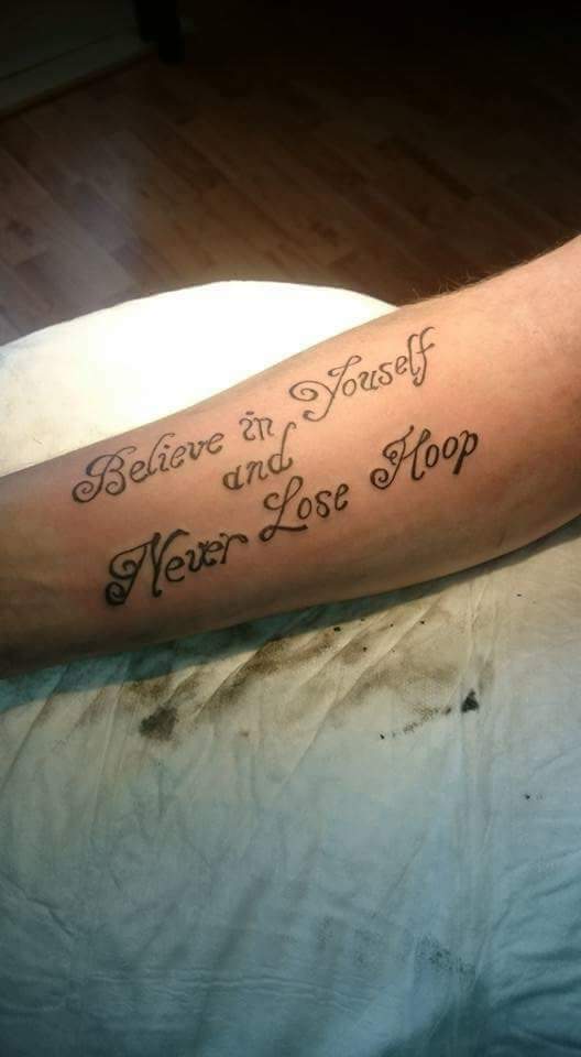 believe in yourself tattoo fail