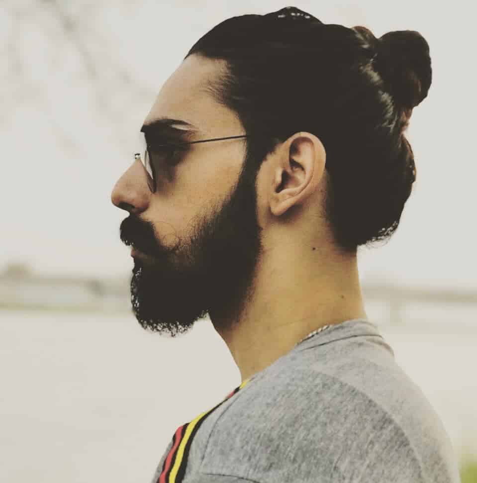 Men’s Ponytail with Facial Hair