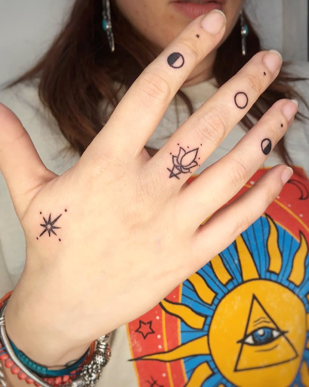 Finger Micro Tattoos -trikona.tattoos