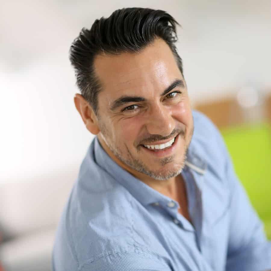 Mid Length Pompadour On Widows Peak