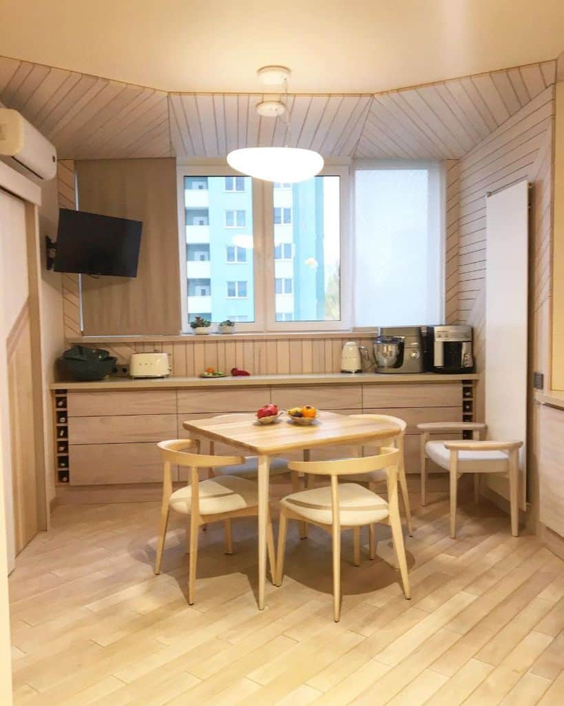 small apartment kitchen dining table and chairs pendant ceiling light