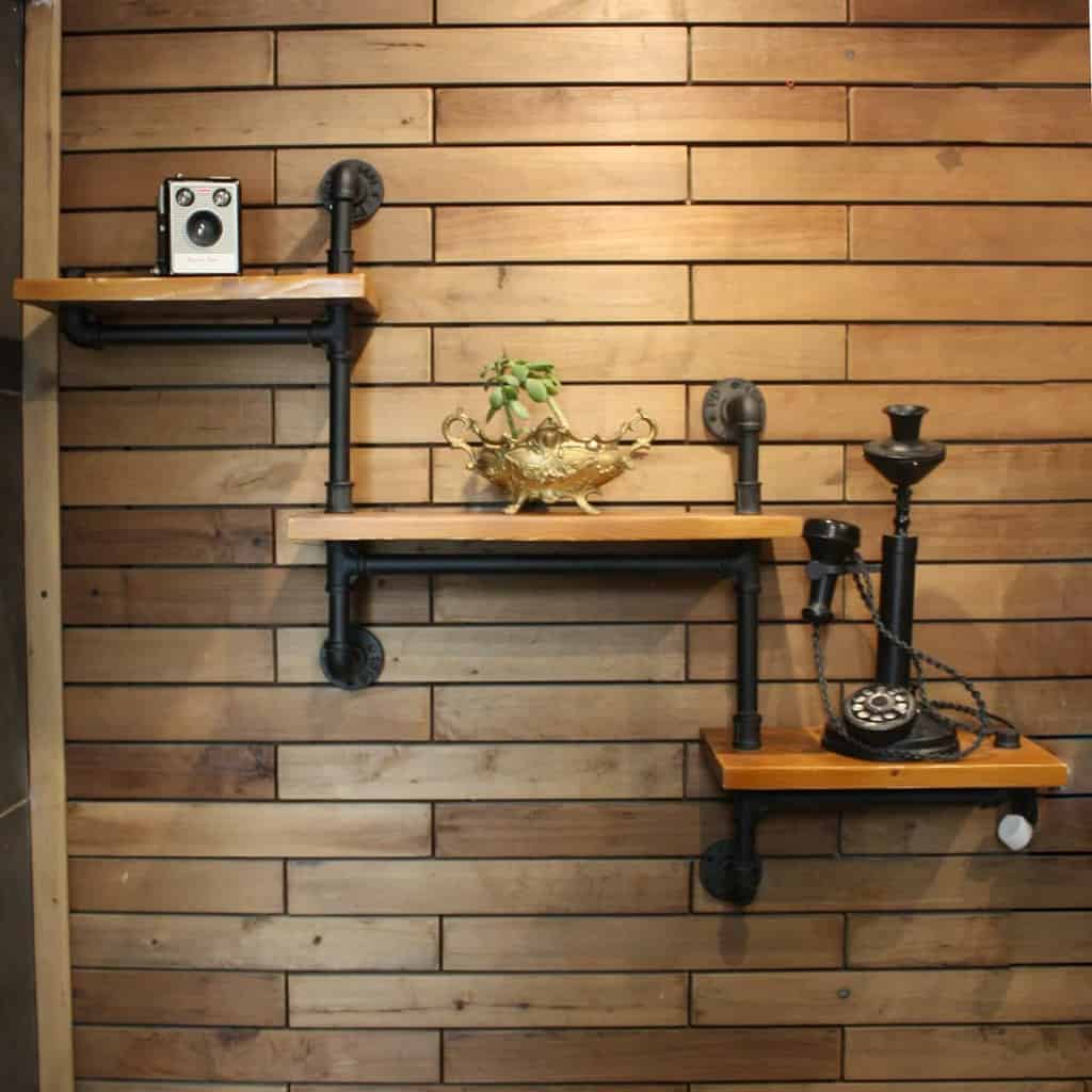 unique wall mounted wood shelves