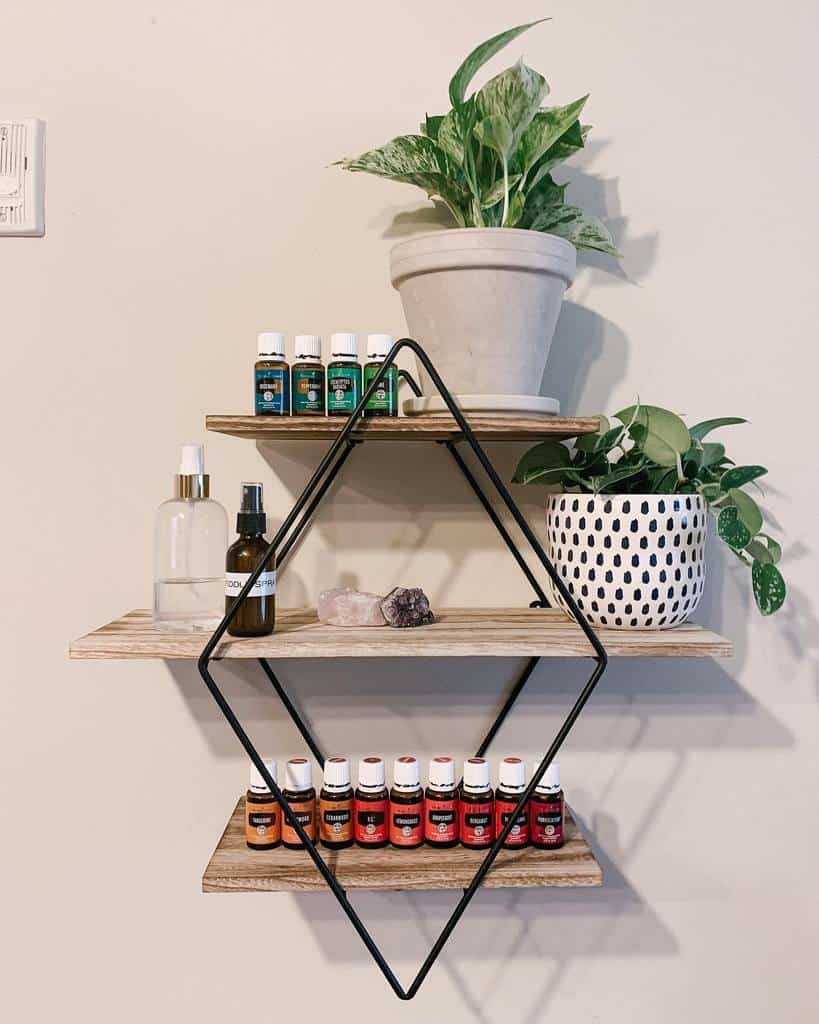unique mounted wood shelving