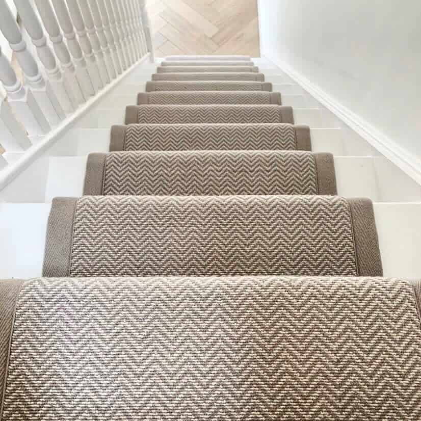 neutral stair runner home staircase