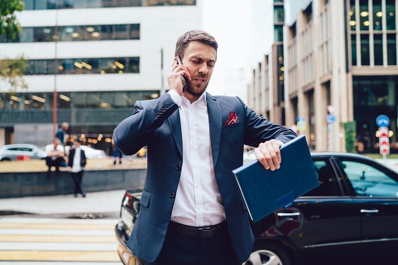 Never miss a meeting - Successful businessman