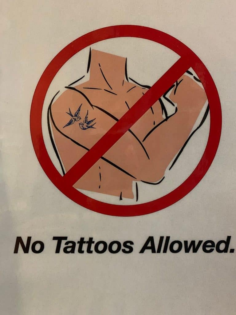 No Tattoos Allowed Signage Simple