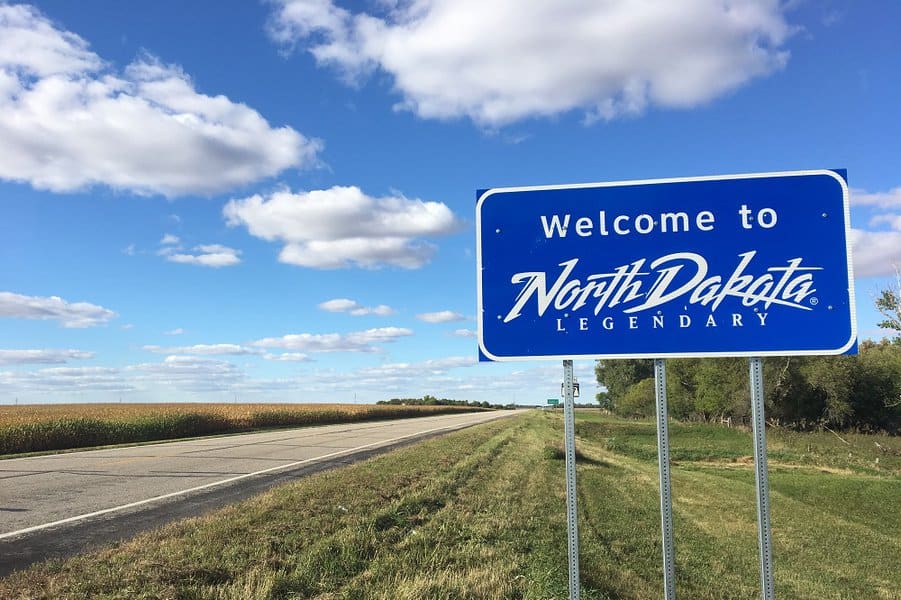 North Dakota Welcome Sign