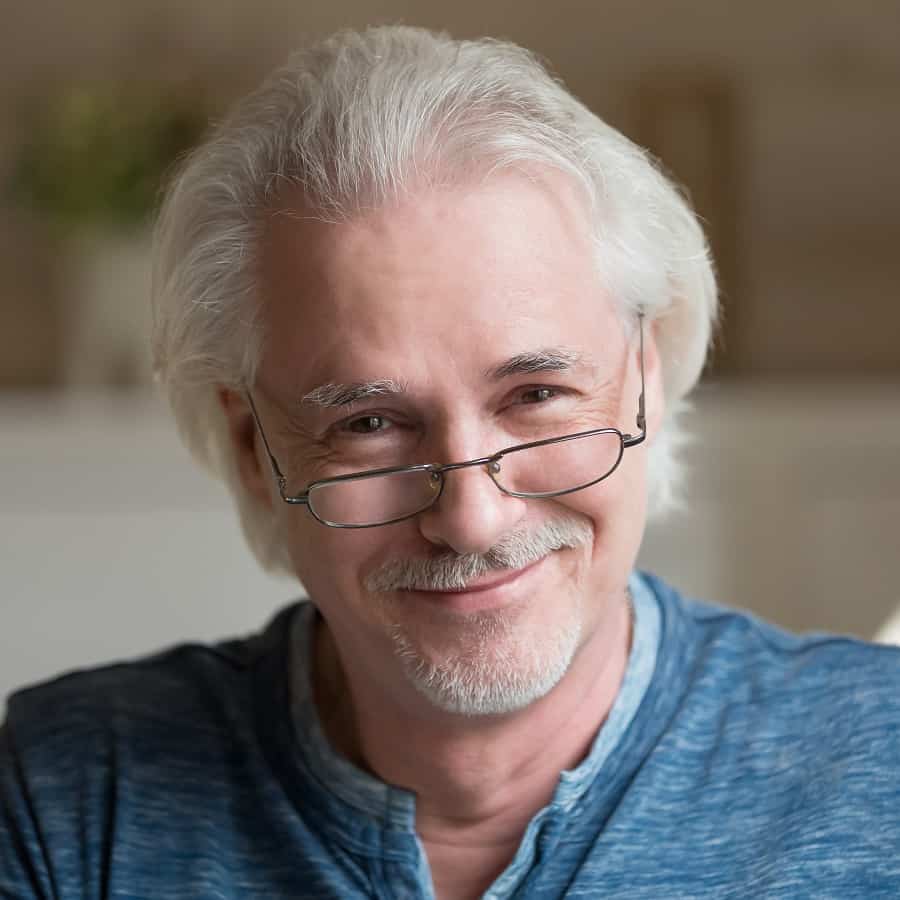 Older Man With Medium Length Hair