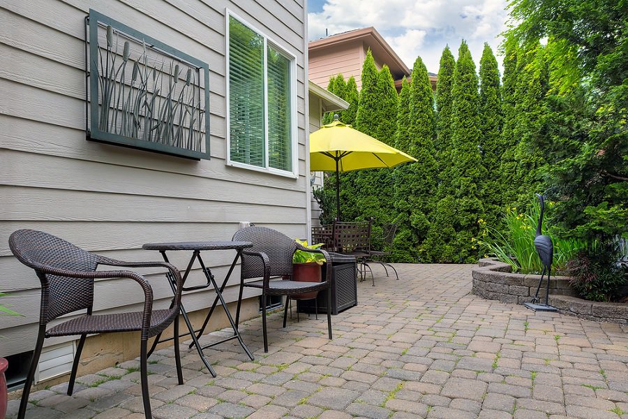 Paver patio with chairs