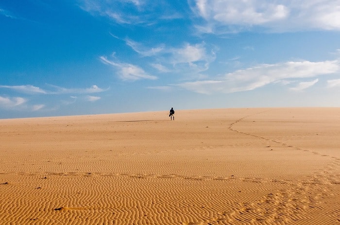 Person Walking In Desert