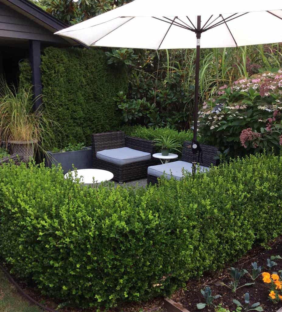 small corner patio garden 