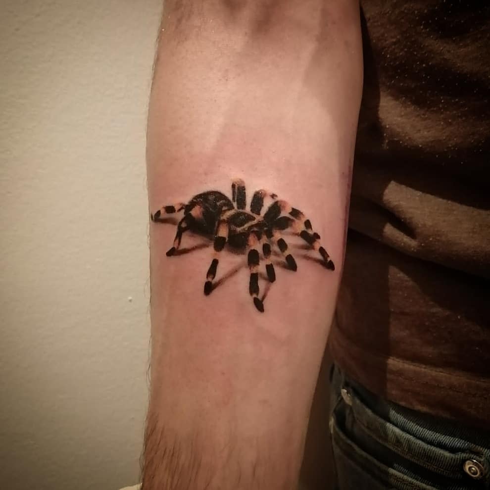 Realistic 3D Spider Tattoo donsimone_tattoo