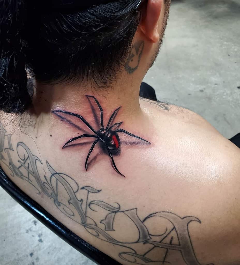 Realistic 3D Spider Tattoo downztattoos34