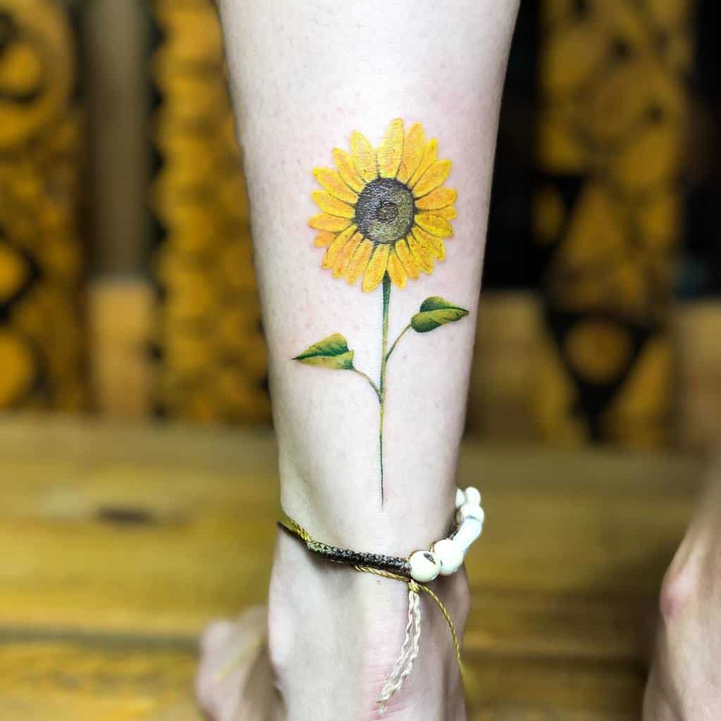 Realistic Small Sunflower Tattoo Diego Buddhatattoo