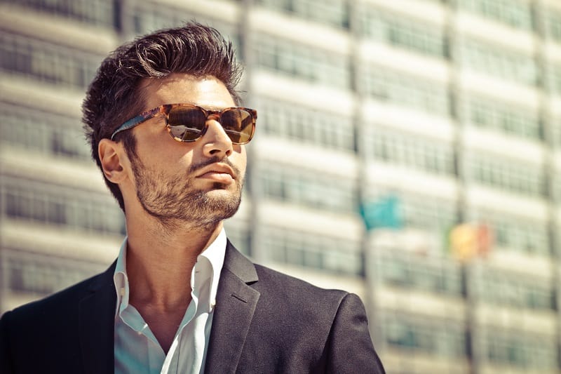 Handsome,Businessman,With,Sunglasses,,Outdoor,In,The,City.,Charming,And