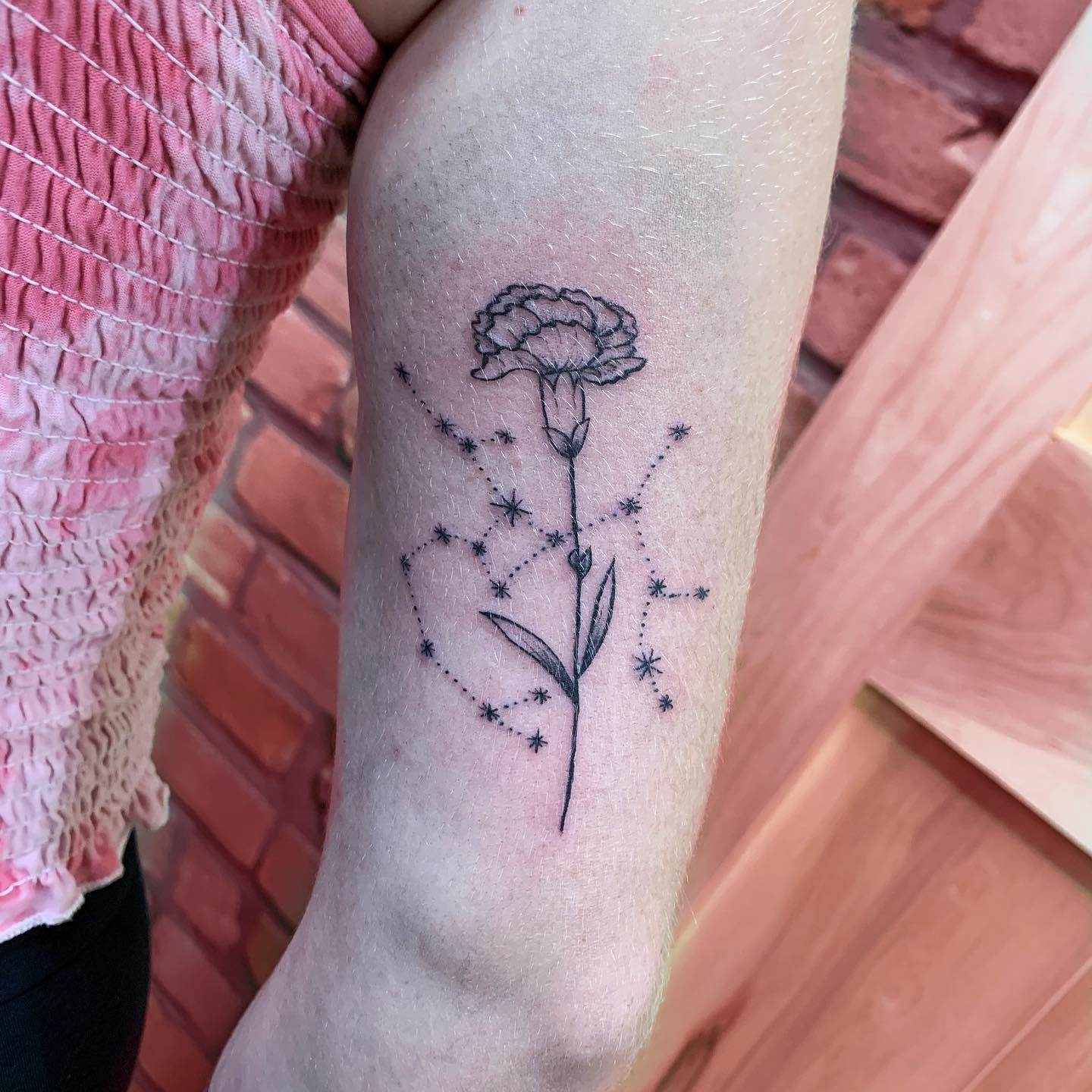 Flower Sagittarius Constellation Tattoo