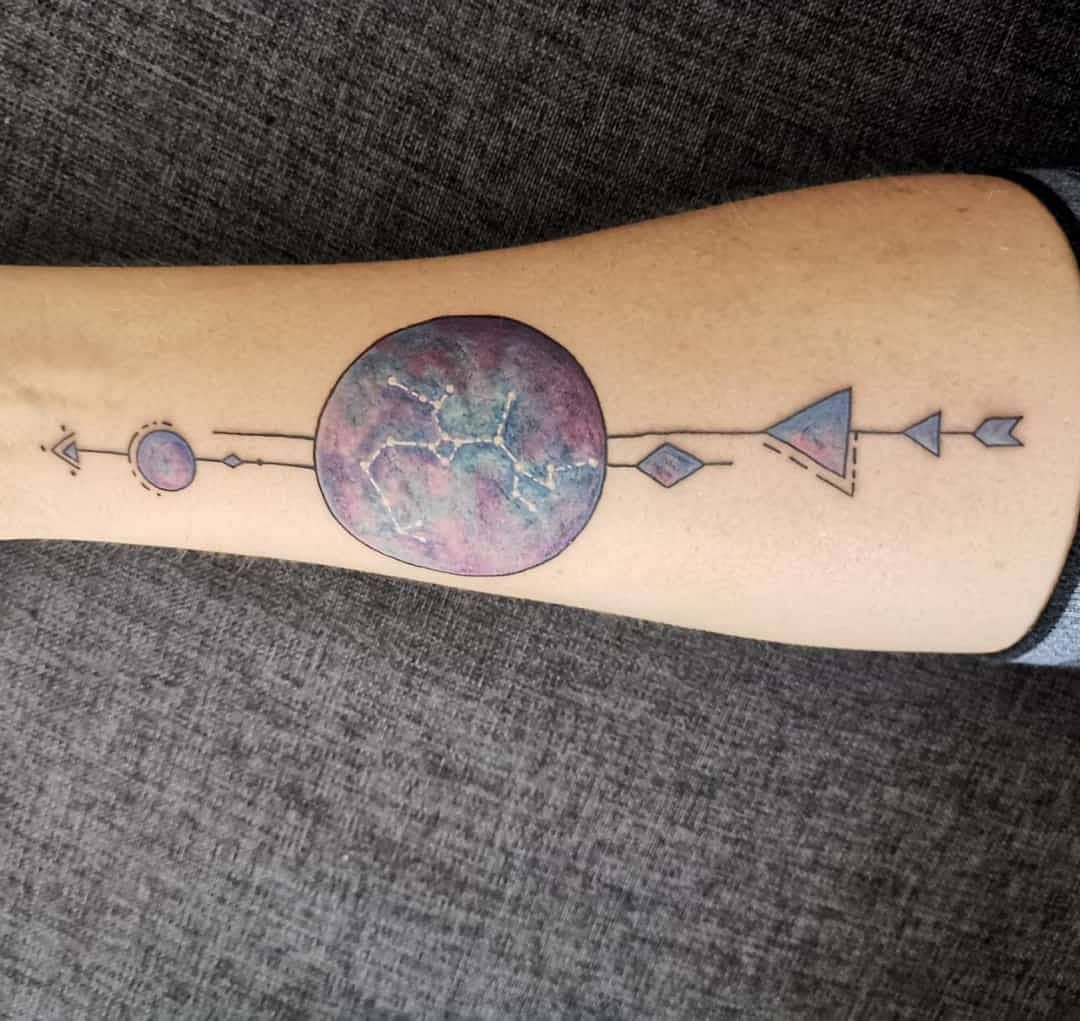Watercolor Sagittarius Constellation Tattoo