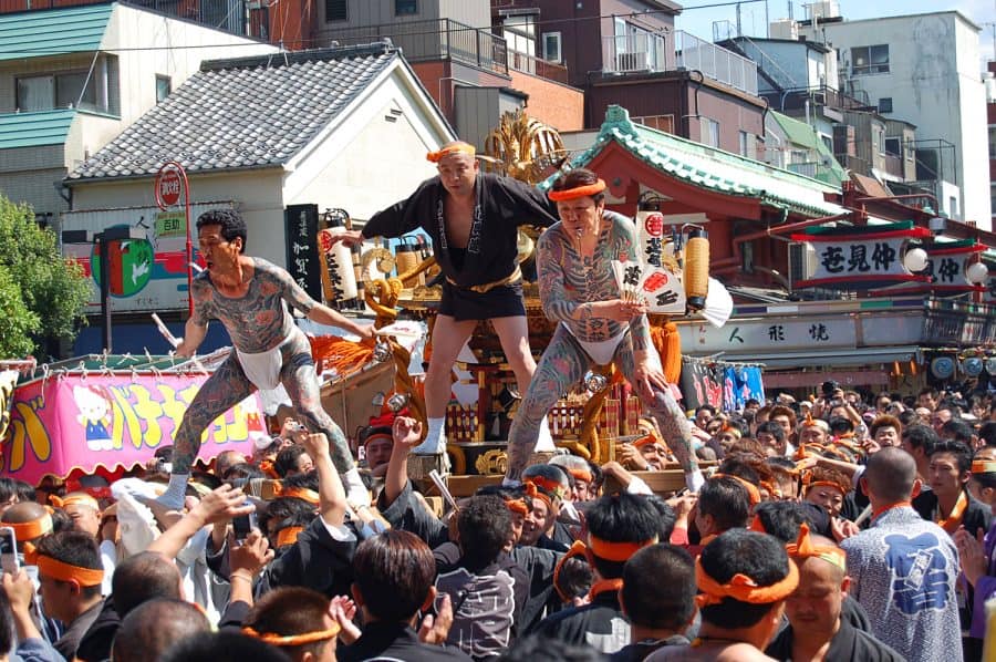 Sanja Matsuri Festival Float Tattooed Yakuza