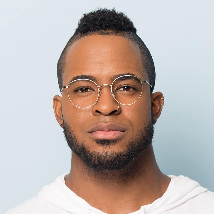 Man With Short Mohawk, Glasses and Beard