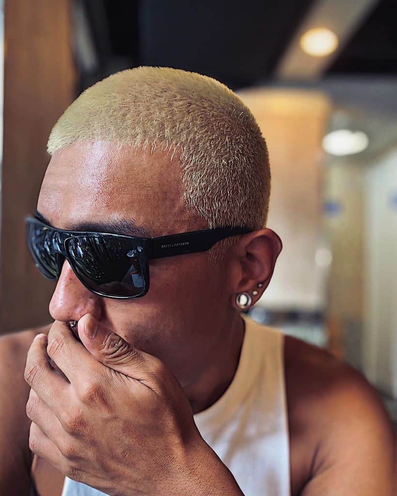 Bleached Blond Buzz Cut