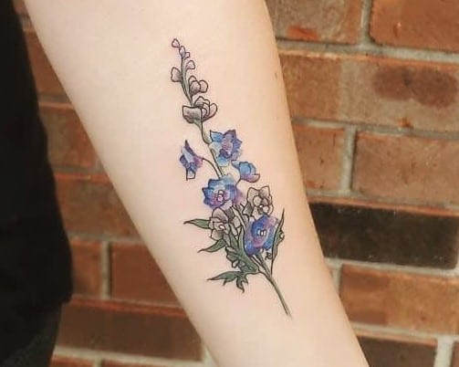 Small Larkspur Tattoo