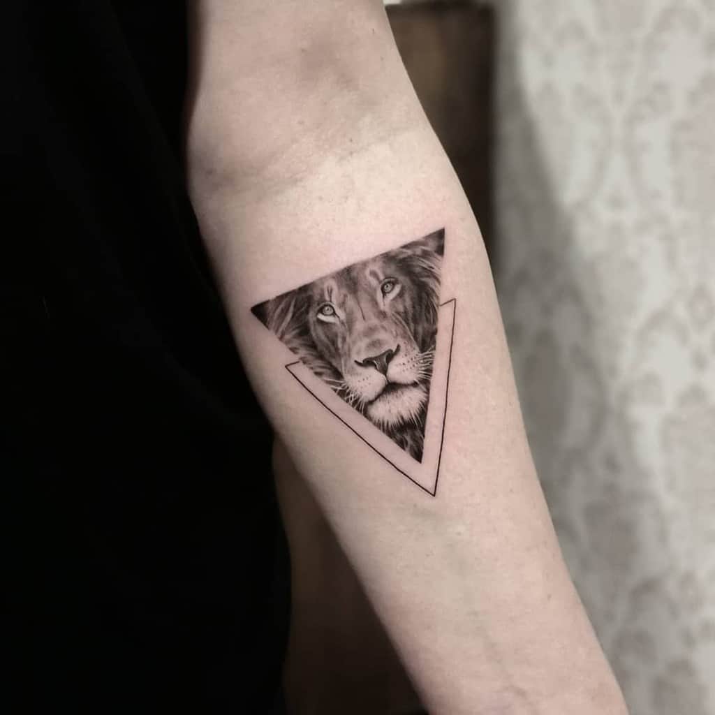 Small Lion Forearm Tattoos bloodflowertattoo