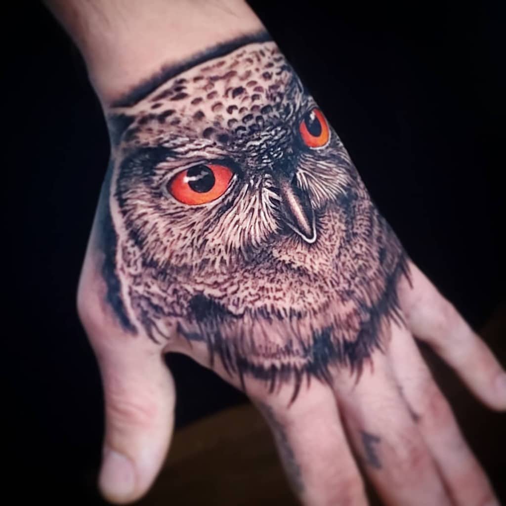 Small Realistic Owl Tattoos casedb