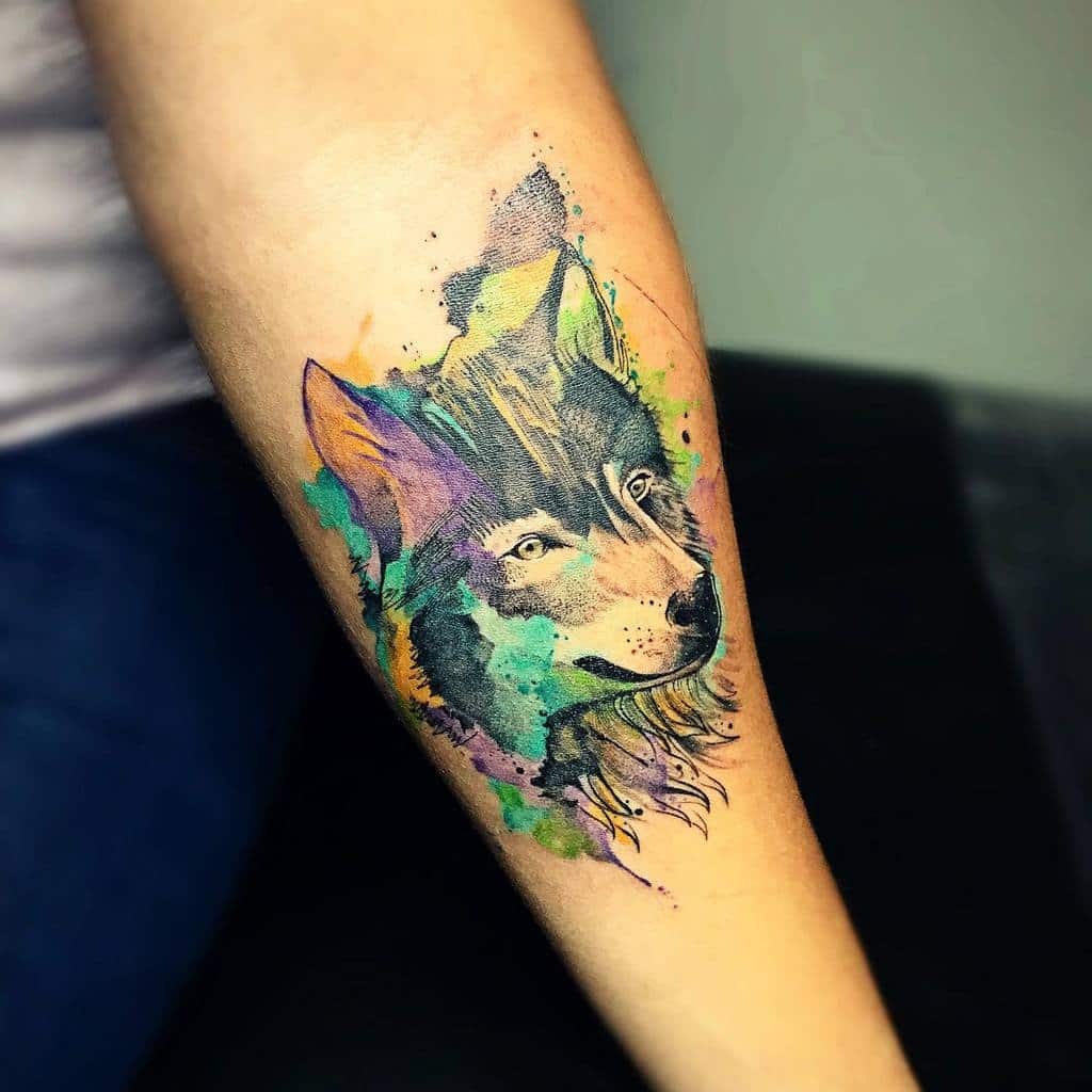 Small Wolf Forearm Tattoo germanstruve_tattoo
