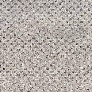 Gray patterned carpet texture with small geometric designs for flooring.