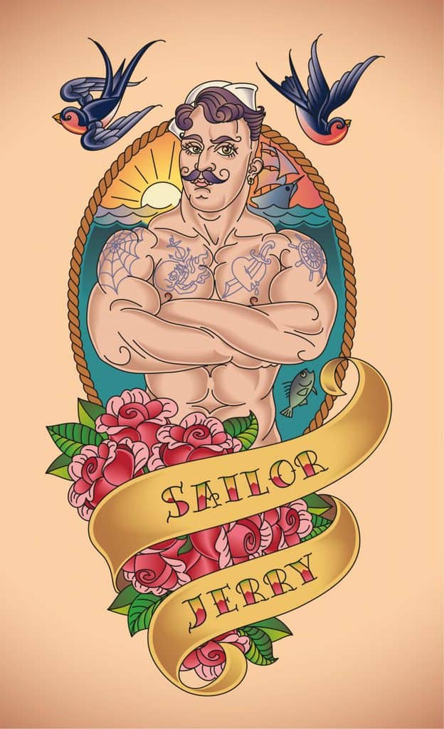 Stylized Digital Sailor Jerry Flash ART