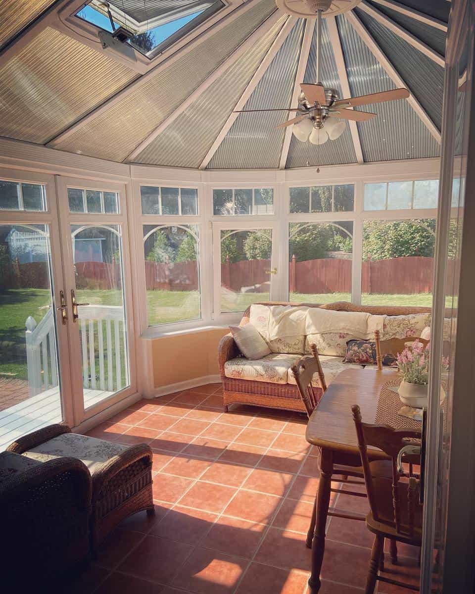 vaulted ceiling sunroom patio enclosure 