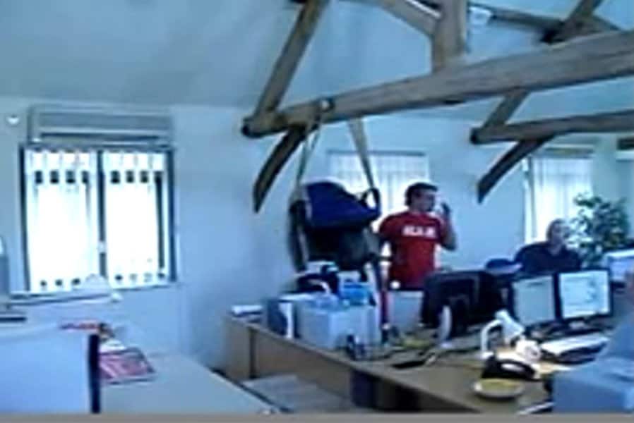 The Hanging Desk Prank