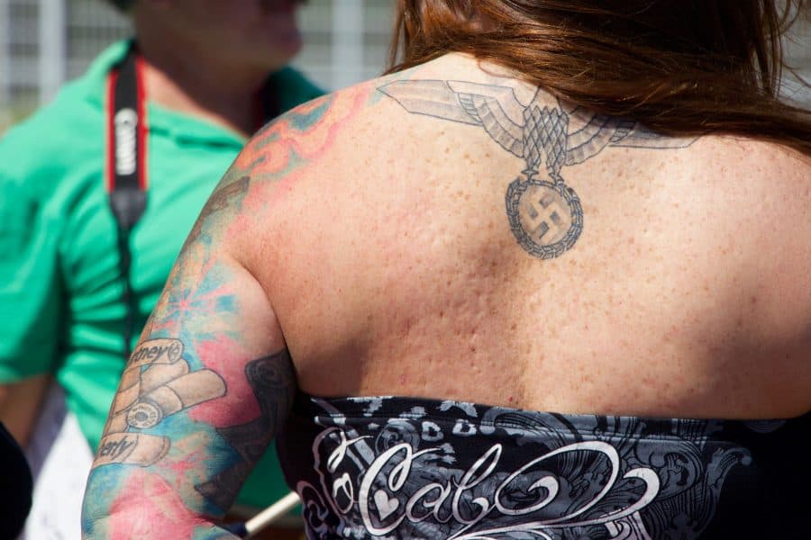 Third Reich and Swastika Tattoo on Back