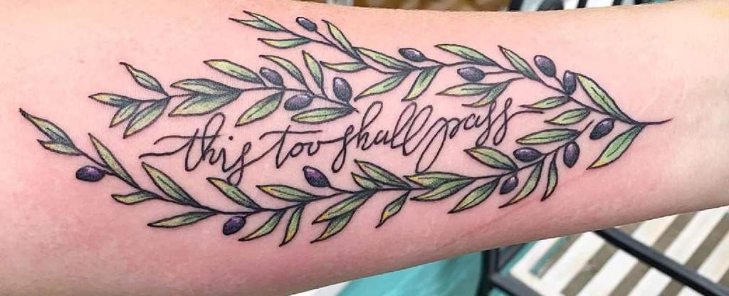 This too shall pass tattoo on forearm