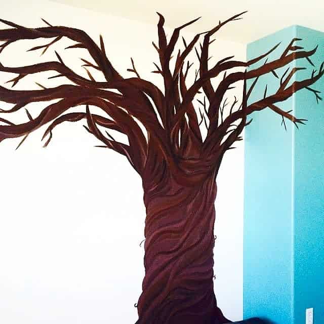 artistic tree wall mural