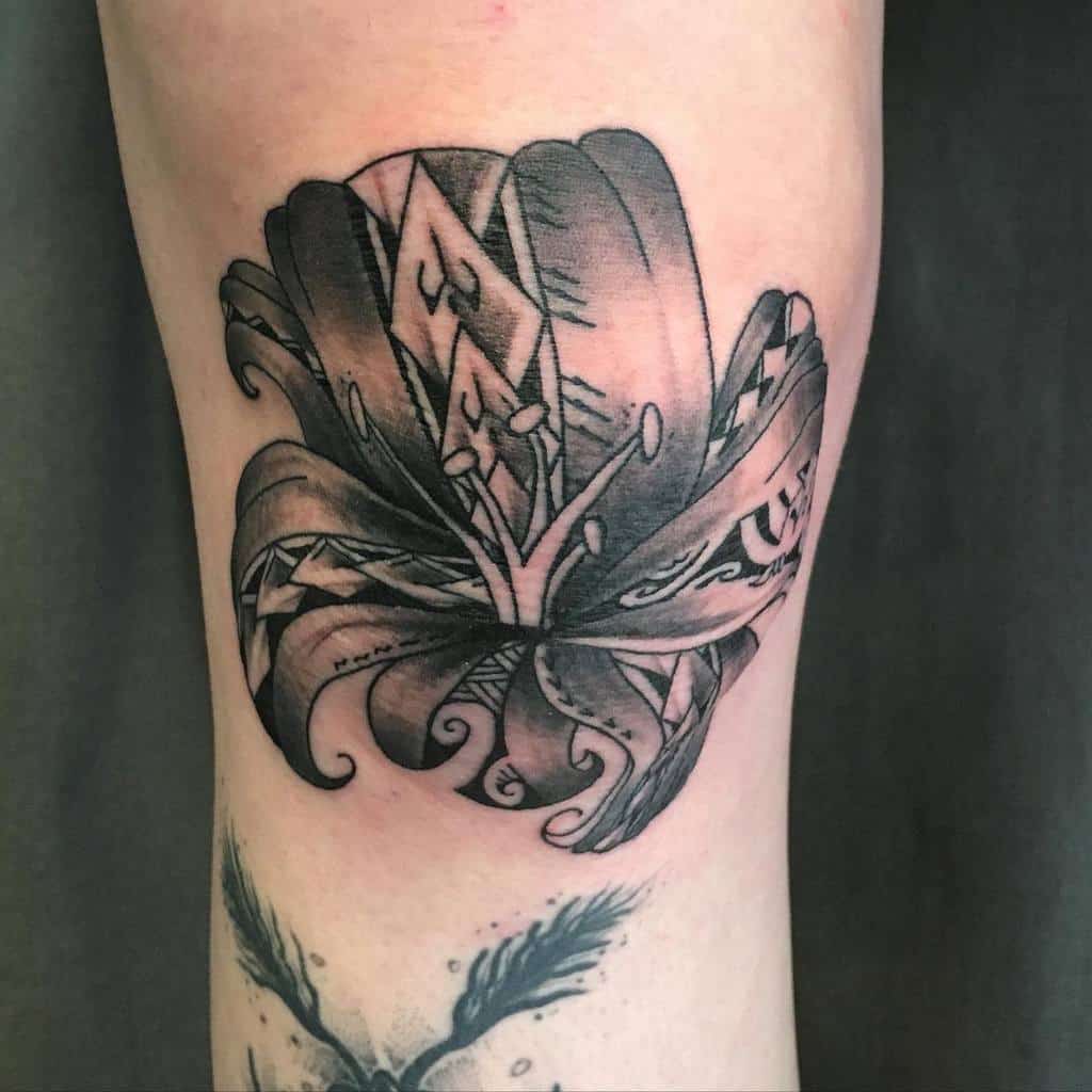 Abstract butterfly tattoo with geometric patterns