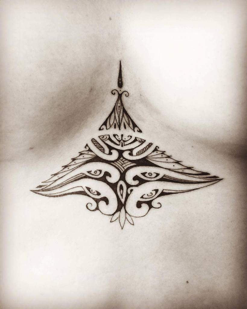 Tribal Sternum Tattoo